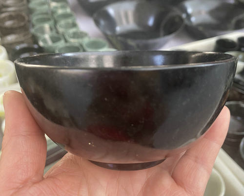 新中式墨绿玉米饭碗玉石餐具