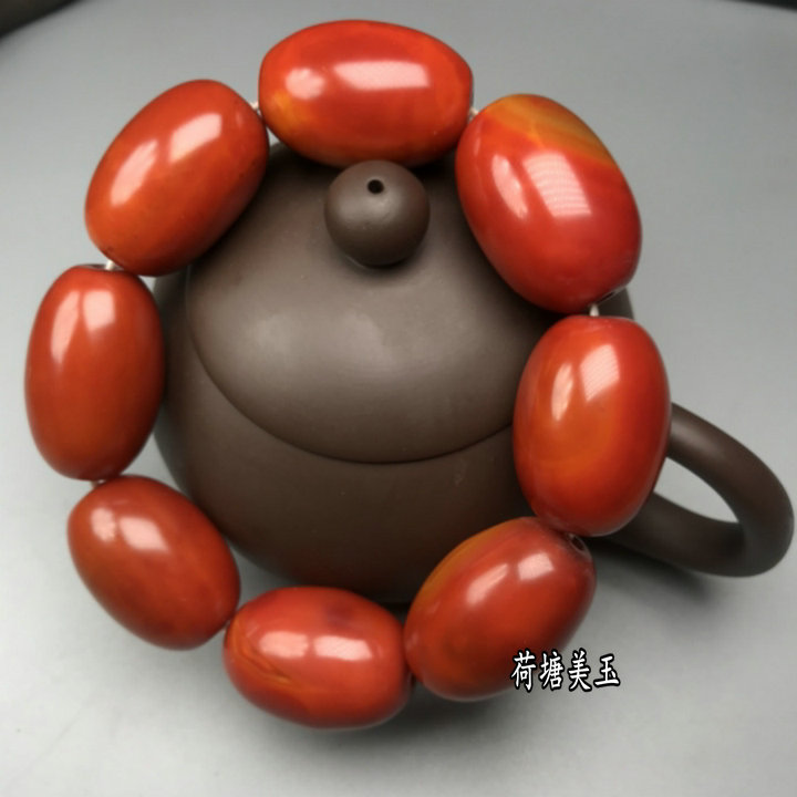 四川凉山天然老矿南红玛瑙满肉战国红火焰纹手串男女款民族风包邮