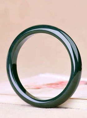 天然和田玉青玉手镯女款