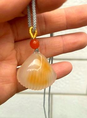 小众重工雕刻精致项链高冰白玉髓