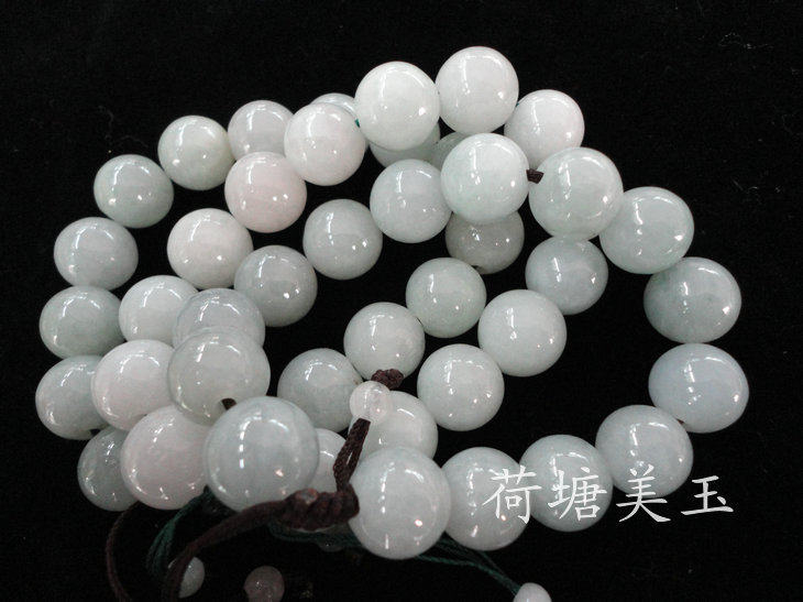 纯天然缅甸玉器翡翠A货圆玉珠手链 手串送鉴定证书男女 包快递