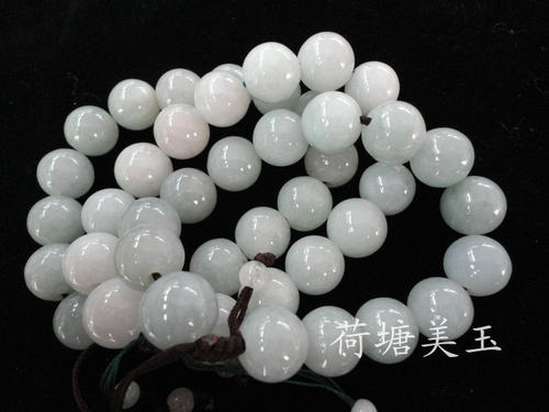 缅甸A货翡翠圆珠手链可调节