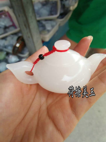 新品天然阿富汗白玉手把件