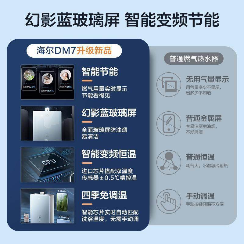 H.aier/海.尔燃气热水器新品天然气智能16升 JSQ30-16DM7(12T)U1