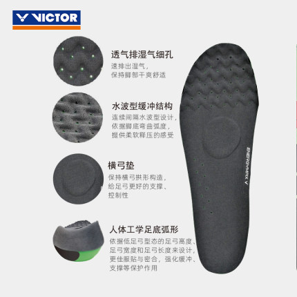 威克多VICTOR高弹力运动鞋垫VT-XD11F VT-XD11H透气舒适稳定支撑