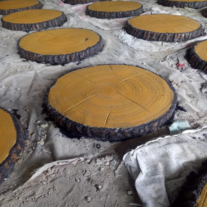 水泥踏步石仿木园林脚踏板公园水泥铺地板木桩板防树木踏步板