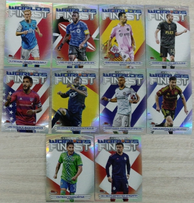 足球球星卡TOPPS Finest 2023 国旗特卡 美国足球大联盟MLS全套