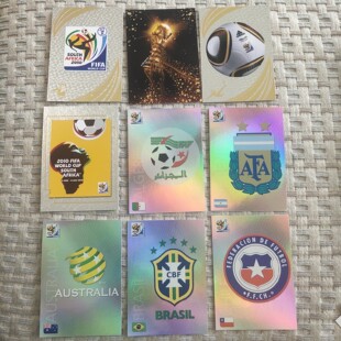 足球球星卡 帕尼尼 2010世界杯正式版 宣传画 大力神足协队标特卡