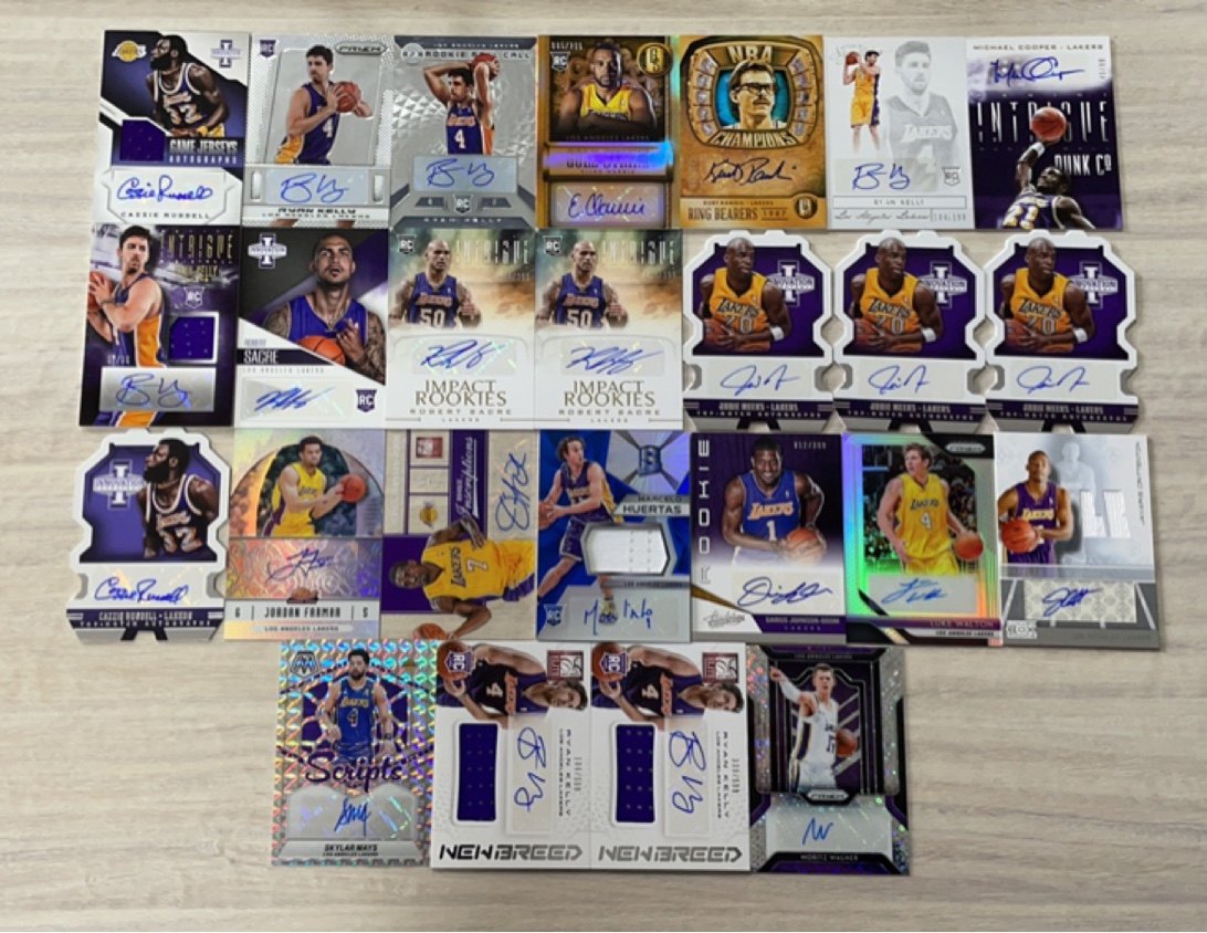 篮球NBA球星卡 帕尼尼出品湖人队签字签名球衣限量实物卡39元专场图片