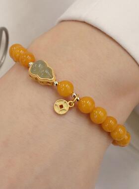 新款网红直播同款蜜蜡和田玉葫芦