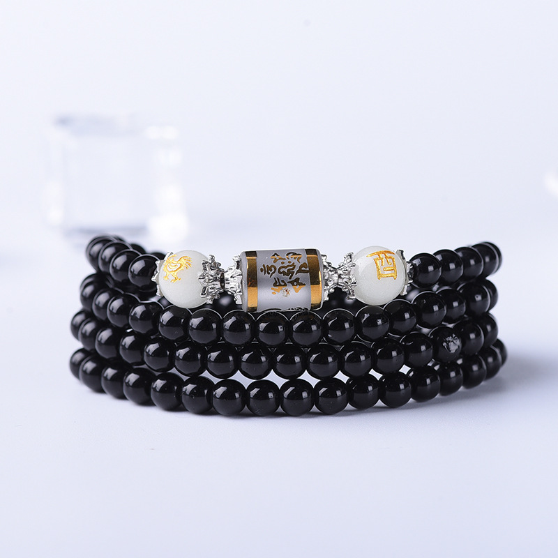 黑曜石十二生肖夜光男士女士款佛