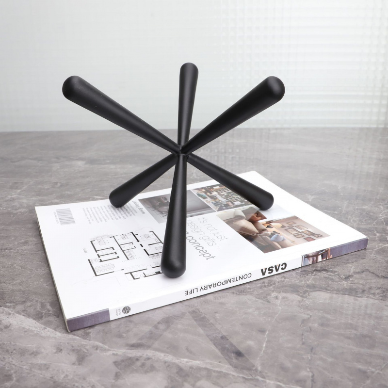 现代简约黑色金属六角样板房售楼