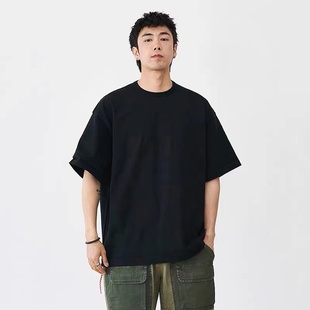 官网折扣 LO重磅短袖 BEAMS STRETCH 日产红绳Tee纯色T恤 JAPA