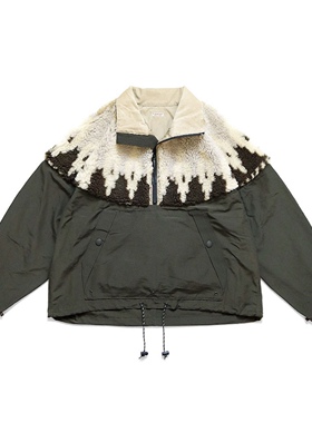 【官网折扣】KAPITAL JAPA平田和宏日系羊羔绒拼接半高领夹克外套