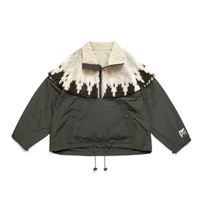 【官网折扣】KAPITAL JAPA平田和宏日系羊羔绒拼接半高领夹克外套