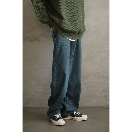 【品牌折扣】BEAMS NNDS牛仔长裤春秋男女直筒宽松水洗做旧新款潮