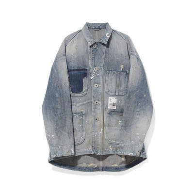 【品牌折扣】MIHARA YASUHIRO 三原康裕日系洗水做旧翻领牛仔外套