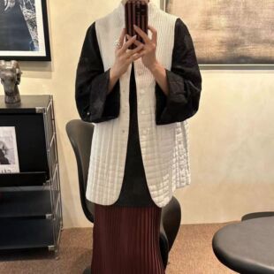 三宅风高级感冬季外套女马甲背心百搭设计感棉衣女款高端厚款棉服