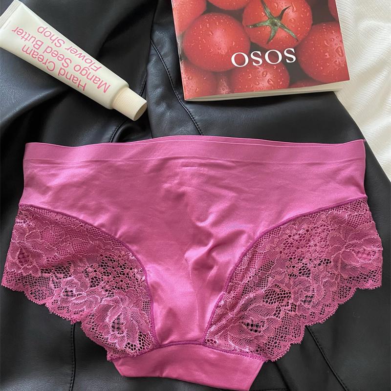 欧美性感高级珠光布蕾丝内裤女
