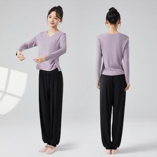 2025新款广场舞上衣V领舞蹈练功服中国舞练习套装现代舞服