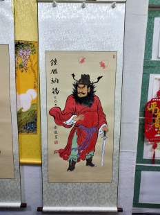 定制拍过程100%纯手绘国画钟馗纳福画像真朱砂天官赐福玄关客厅画