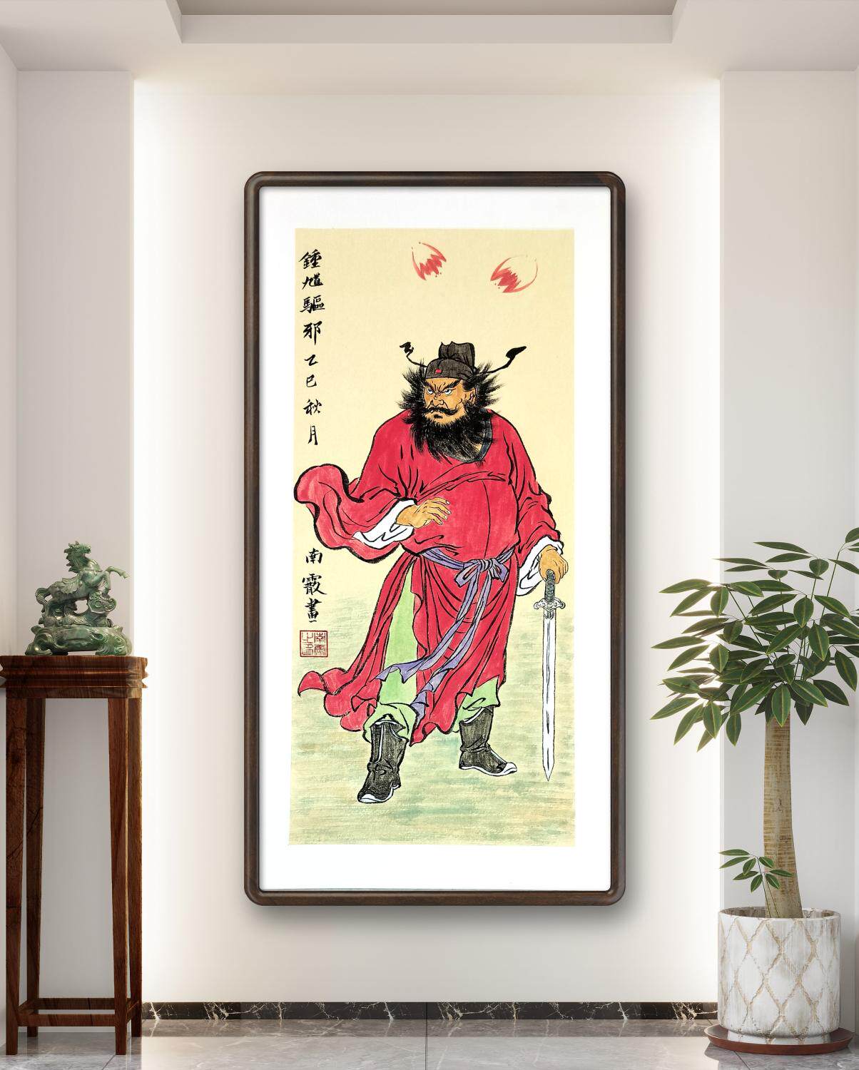 名家手绘钟馗画像收藏级国画