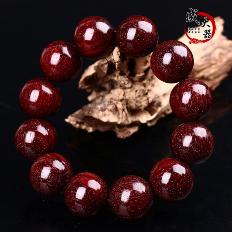 印度小叶紫檀20mm满金星招财高密老料男女士情侣佛珠珠手串手链