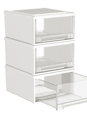 Spacexpert收纳箱桌面收纳盒家用衣服整理箱抽屉式透明塑料收纳柜