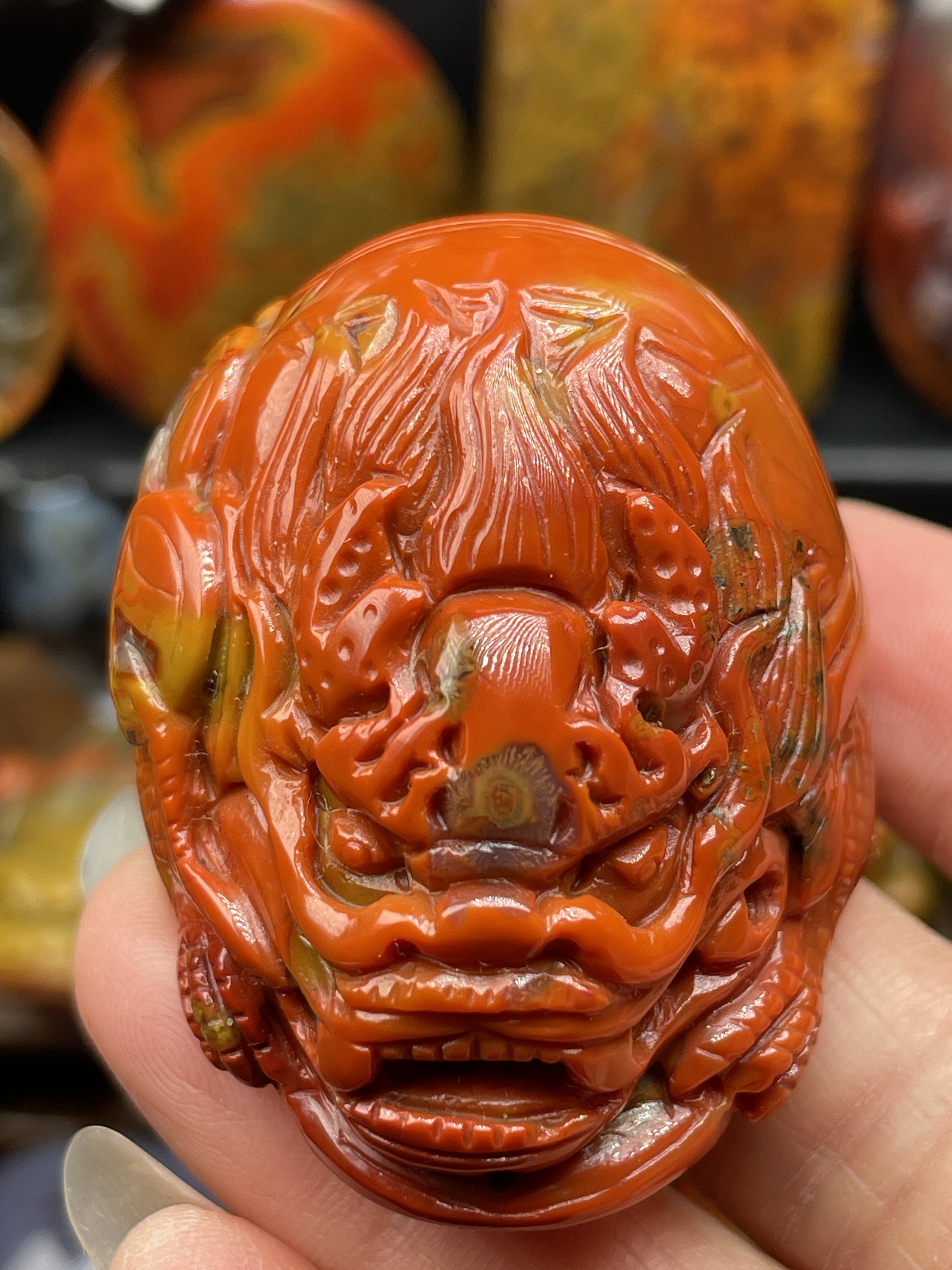 战国红玛瑙精品俏色天眼发丝巧雕精雕龙龟摆件把件