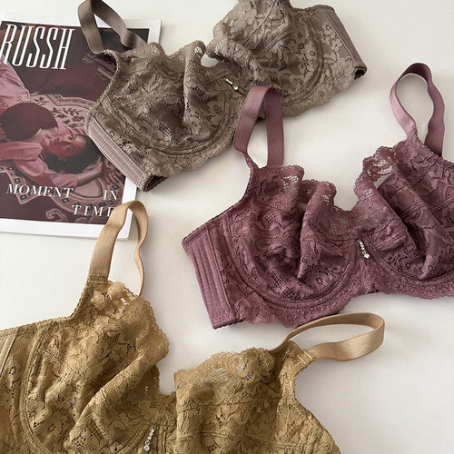 大码蕾丝超薄文胸内衣软钢圈显小