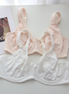 欧美外贸款~大码大罩杯DEF纯棉超薄女文胸舒适柔软大胸显小内衣罩