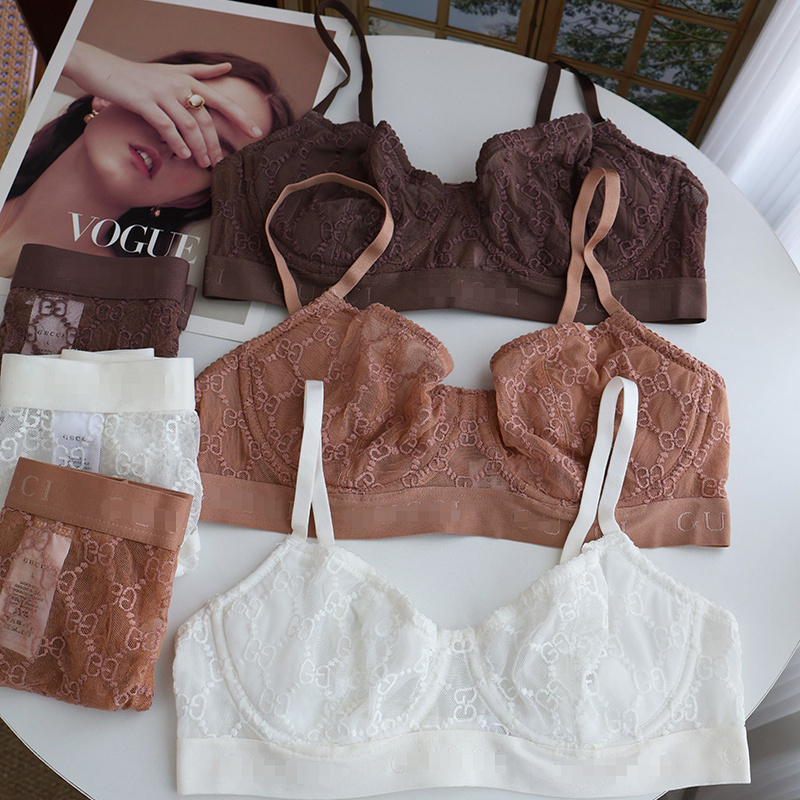 法式复古刺绣性感蕾丝文胸套装