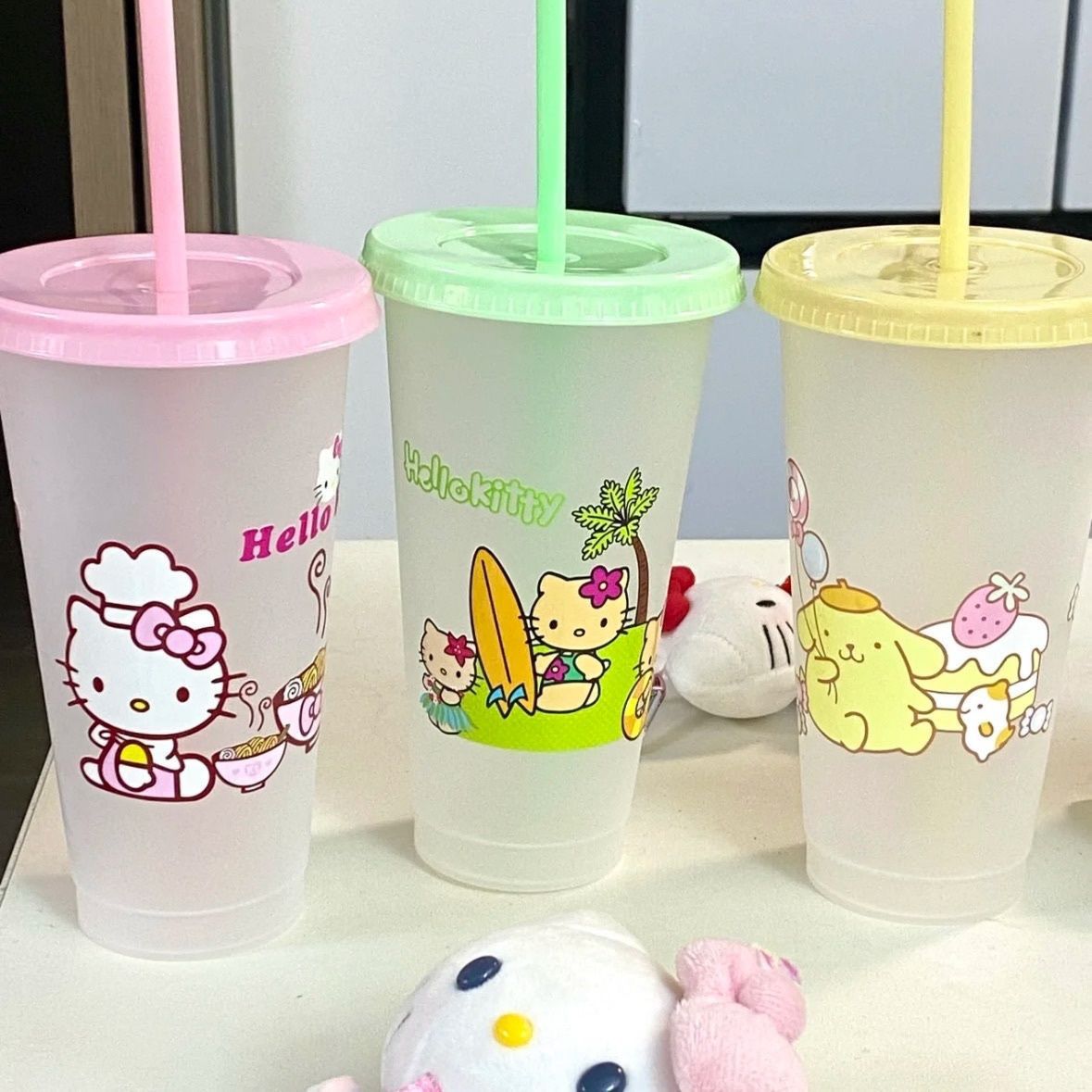 超实用PP材质可爱吸管杯ins风冷饮杯710ml夏天塑料水杯学生吸管杯