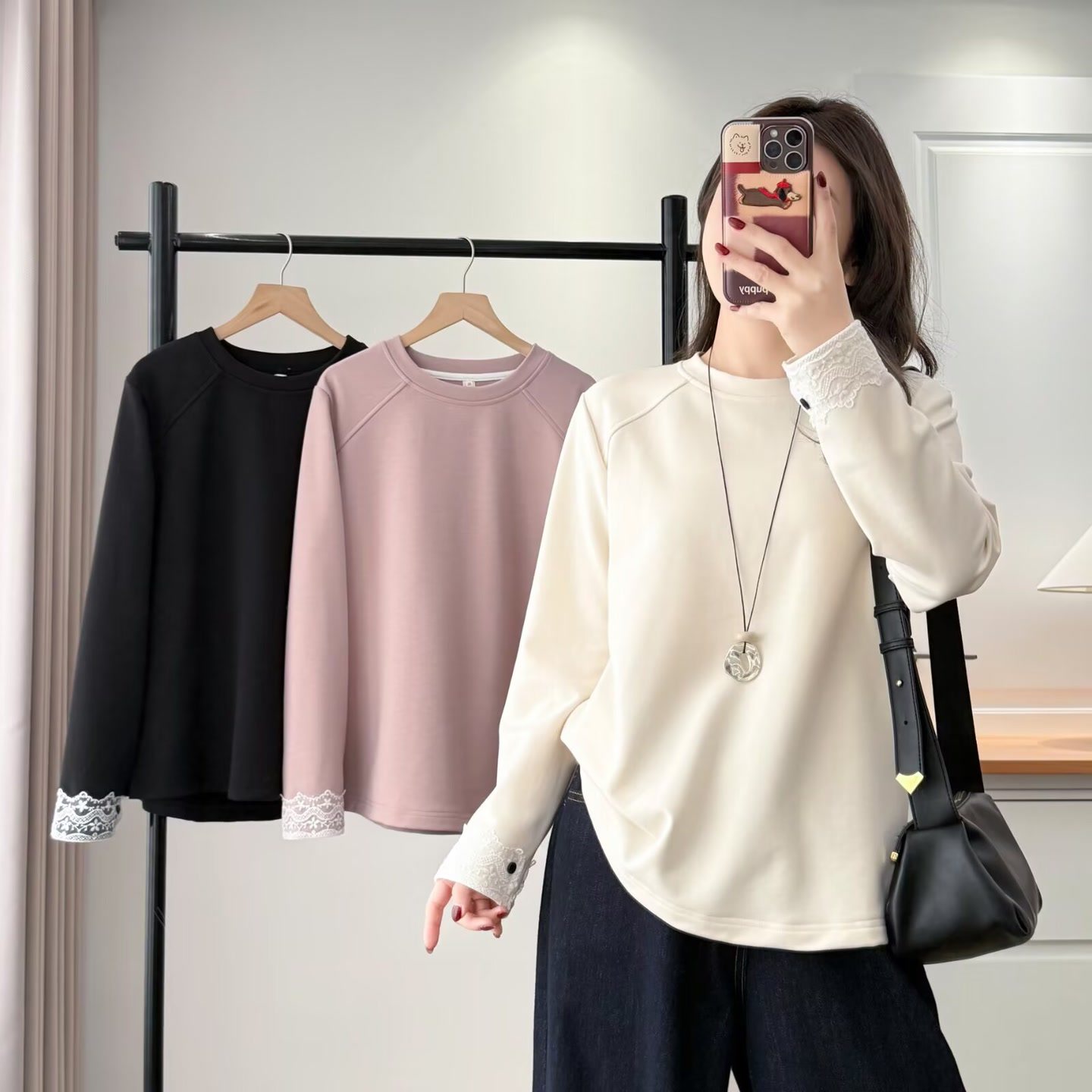 大码女装遮肚子秋冬加绒加厚显瘦打底衫卫衣袖口花边钉扣上衣213,女装/女士精品,大码内搭,淘宝优惠券,粉丝福利购,淘宝优惠卷