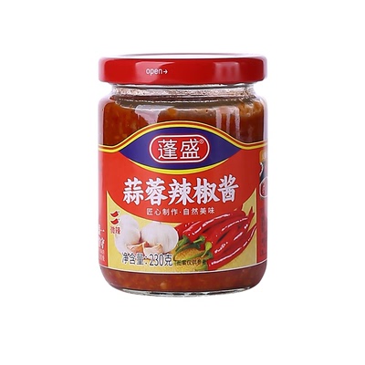 蓬盛蒜蓉辣椒酱230g/罐蒜蓉辣辣椒拌面25年9月份日期