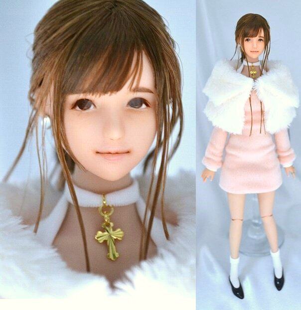 日拍仿妆女兵人ob头雕可爱美女非vstoys