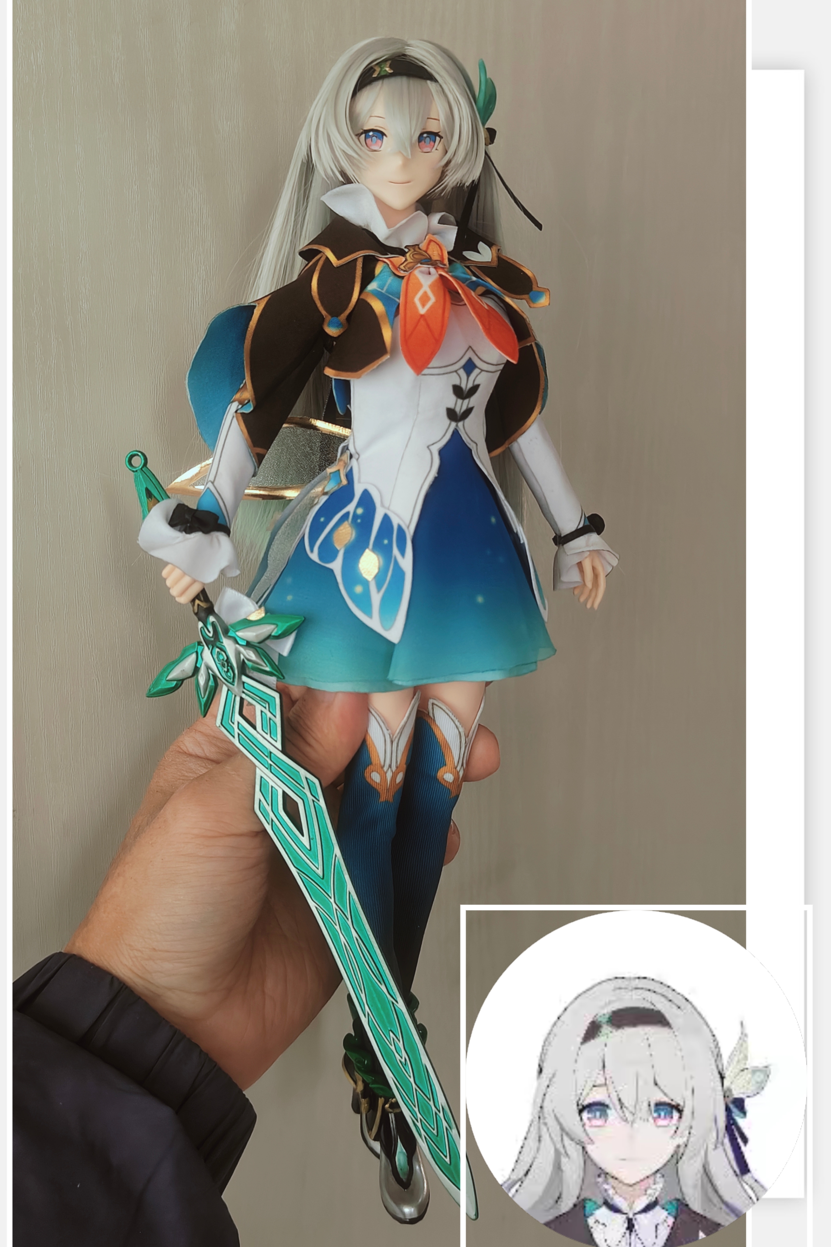 哈基米流萤崩坏星穹铁道可动人偶包胶素体二次元植发头雕