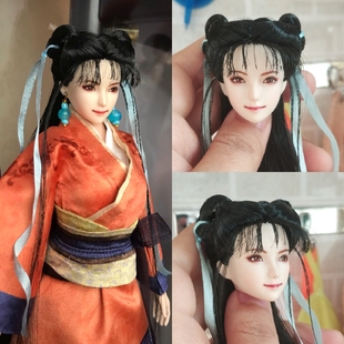六分娃 古装 古代 盘发女兵人 小燕子 可配包胶素体