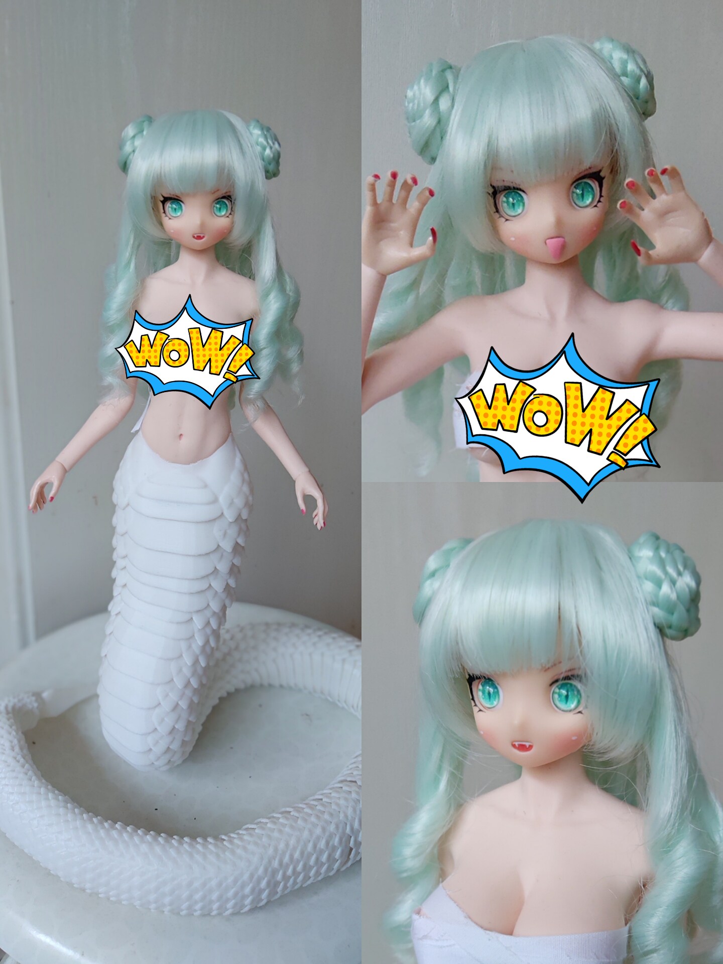 sd dd  bjd 六分可爱卡通美女蛇 包胶可动人偶