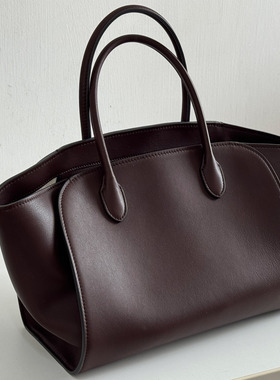 意大利马鞍皮marlo14手提单肩包~大气头层牛皮通勤托特包真皮女包