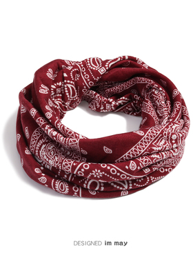 秋冬保暖腰果花围脖男围巾潮流个性潮牌护颈面罩针织发带脖套