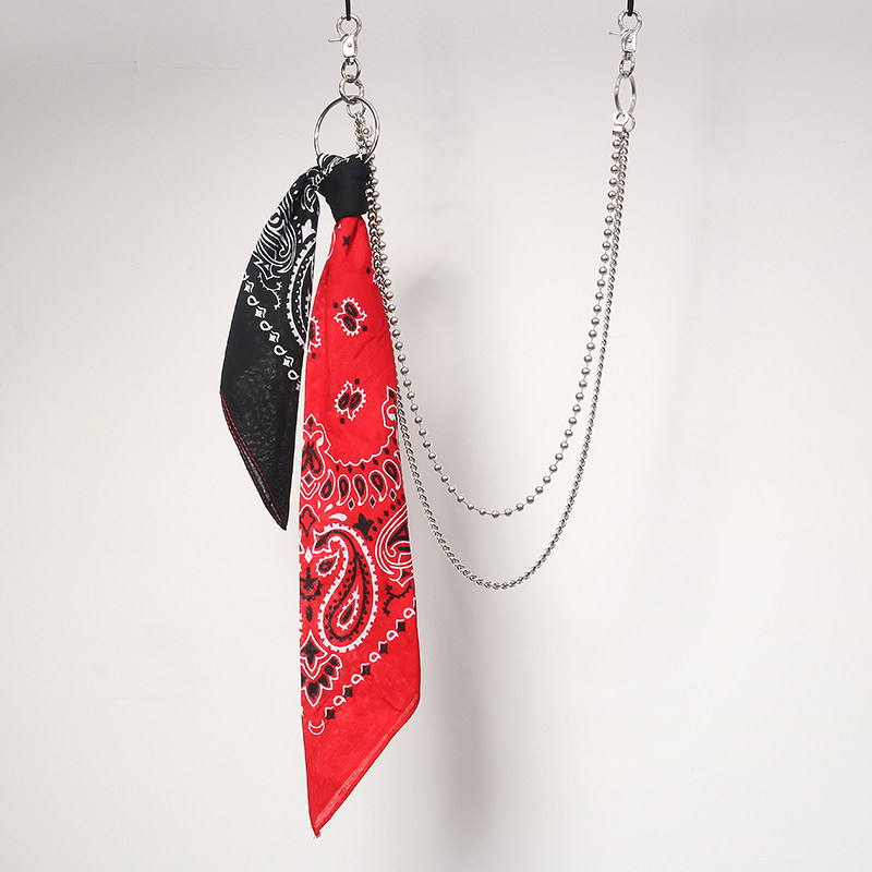 裤链腰链工装裤配饰腰果花街舞方巾挂裤子腰带双层裤链子配饰ins