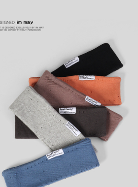 ins针织宽边运动发带男潮网红街头黑色发带酷女生日常外戴头带