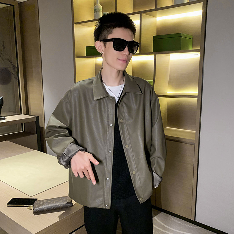 秋季新款社会小伙简约夹克外套皮衣帅气男A328-21732-P125控165图片