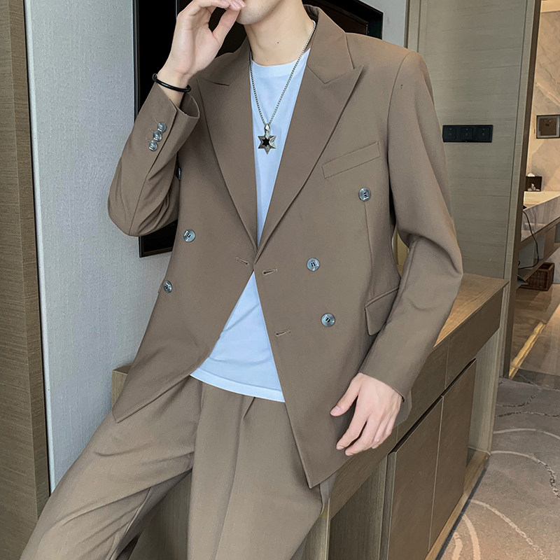 2024新款秋季韩版长袖西服西裤西装套装男A328-21707-P165控225,男装西服套装,星座406