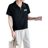 夏季新款短袖套头无头风衬衫上衣A328-21303-P50K75，男装衬衫，星座406