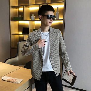 春秋季新款西装领夹克外套上衣千鸟格 A328-21015-P85 控105图片