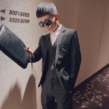 20年春季新款小西装结婚礼服西服西裤马甲三件套装A328-2021-P205，男装西服套装，星座406