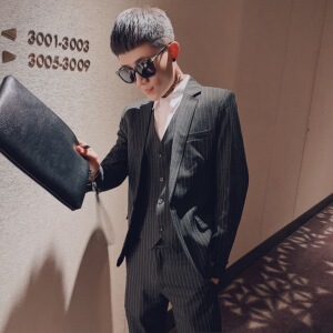 20年春季新款小西装结婚礼服西服西裤马甲三件套装A328-2021-P205图片