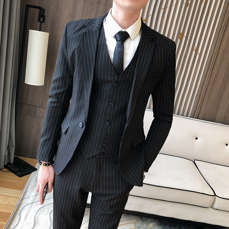 20年春季新款小西装结婚礼服西服西裤马甲三件套装A328-2021-P205,男装西服套装,星座406
